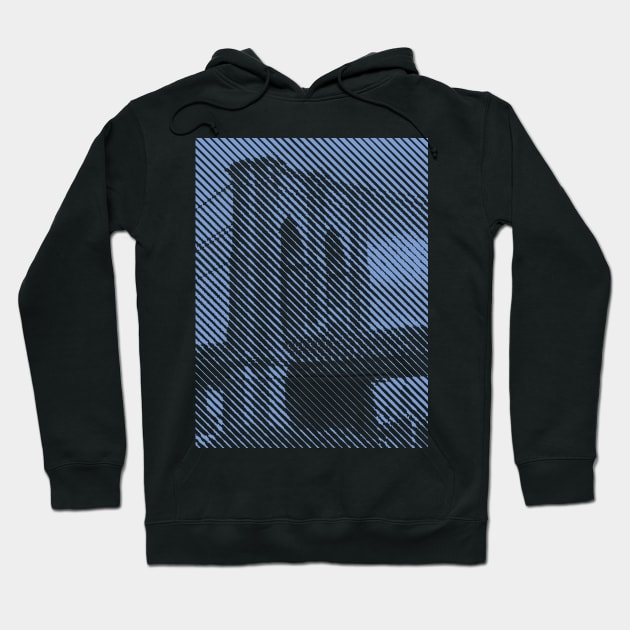 Brooklyn Bridge Blue Diagonal Line Image Hoodie by PelagiosCorner